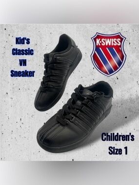 K-Swiss Kid's Classic VN Sneaker Black Size 1